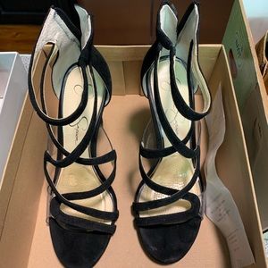 Jessica Simpson Roelyn black size 10 strappy heels